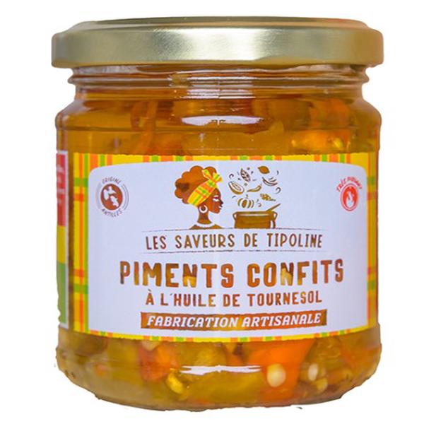 Piments confits à l'huile de tournesol 180gr Les Saveurs de Tipoline